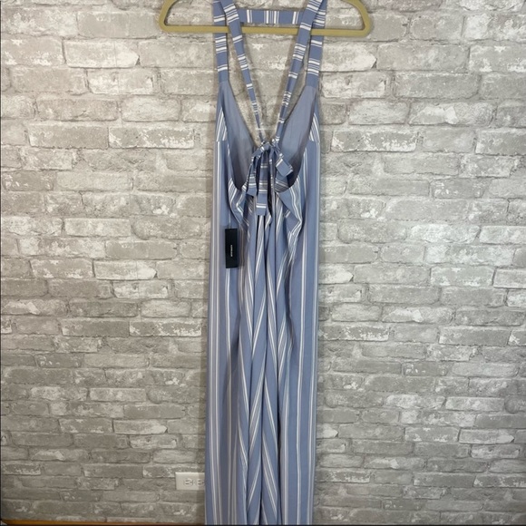 LULU’S NICOLA BLUE STRIPE WIDE LEG JUMPSUIT NWT - Picture 6 of 8